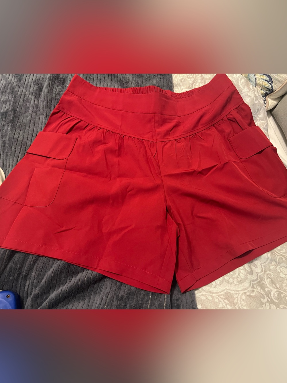 Red Women's Casual Pull-On Shorts